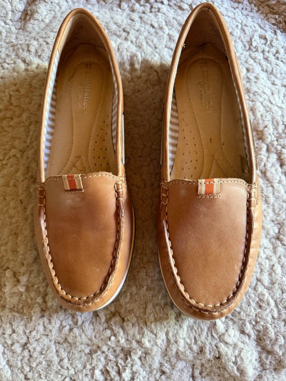 Naturalizer Tan Leather Slip-On Loafers